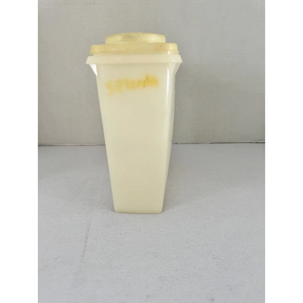 Vintage Tupperware Cereal Storer Canister 469-5 Cream Flip Top Pour Spout Lid‎